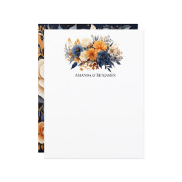 Blåblå, bränd Orange och champagne Blommigt Bröllo