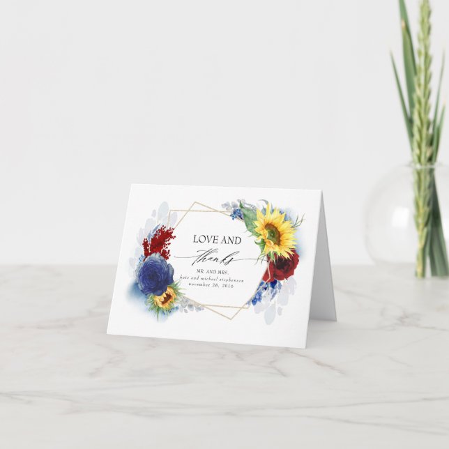 Blåblå Burgundy-Gult, Tack för bröllop (Framsida)