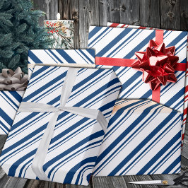 Blåblå Candy cane Rand Helgdag Presentpapper