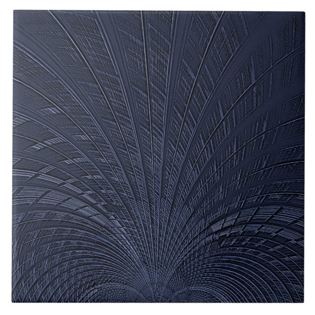 Blåblå dekorativ keramisk platta kakelplatta (Framsidan)