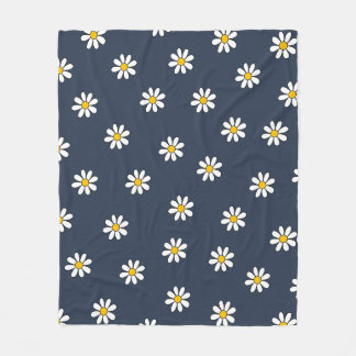 Blåblå estesisk botanisk Blommigt Daisy Mönster Fleecefilt