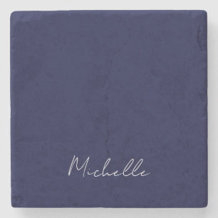 Blåblå Färg-plattan, modern egen Namn-kalligrafi Stenunderlägg