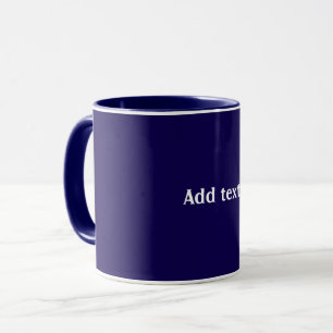 Blåblå färg, vit text, vit text mugg