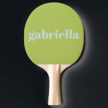 Blåblå fetstil, Personlig Namn Pingisracket<br><div class="desc">Modern typografi med fetstil,  Personlig Namn Ping Pong Paddle in Lime Green and Pastel Light Blue</div>