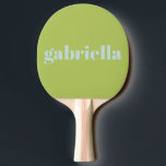 Blåblå fetstil, Personlig Namn Pingisracket<br><div class="desc">Modern typografi med fetstil,  Personlig Namn Ping Pong Paddle in Lime Green and Pastel Light Blue</div>