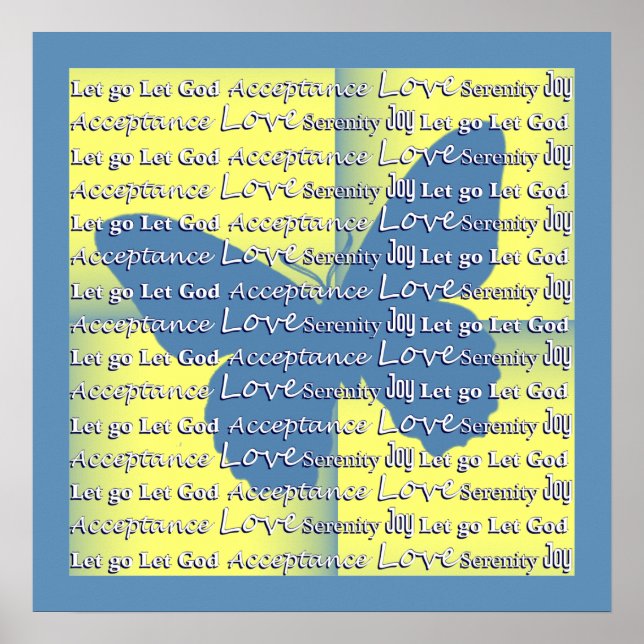 Blåblå fjäril Poster för inspirationsprogram Ord (Framsidan)