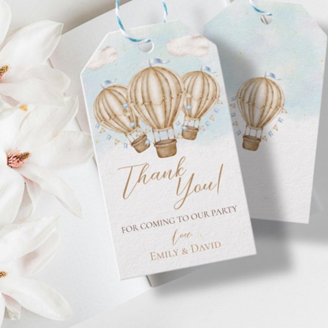 Blåblå flaggor moln från hett Luft tack Presentetikett (Skapare uppladdad)