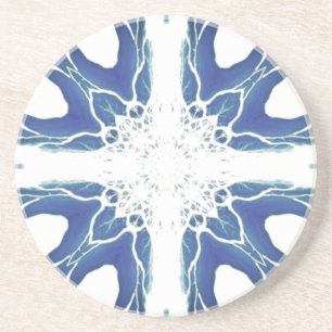 Blåblå geometrisk design i flottan underlägg
