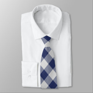 Blåblå Gingham Check - diagonal Mönster Slips