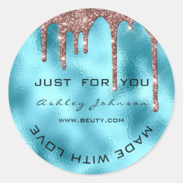 Blåblå glitter med Kärlek Namn i Ro Runt Klistermärke