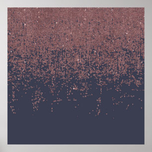 Blåblå Glittren Ombre Ro Poster