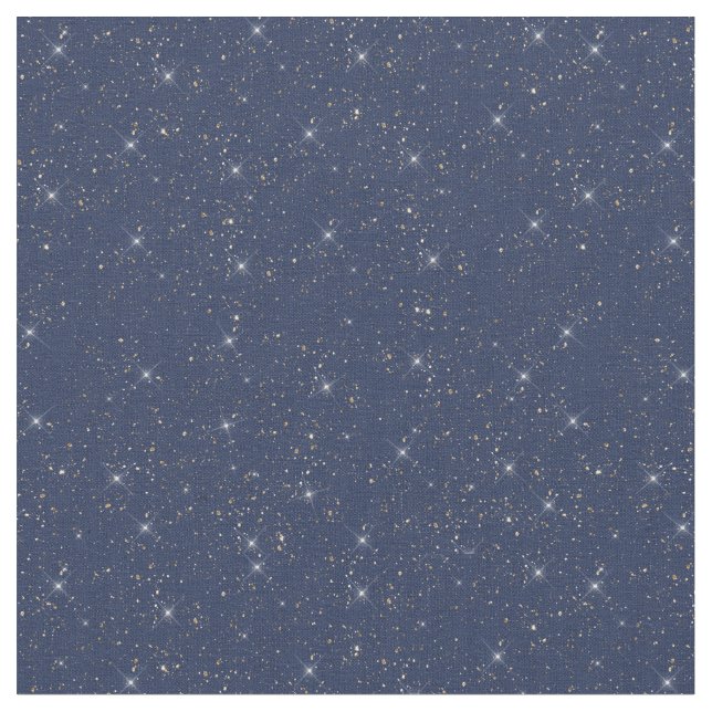 Blåblå gnistran guld glitter mönster tyg (Närbild)