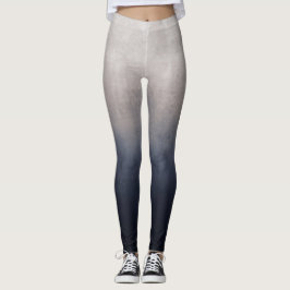 Blåblå Grått Vit rustik ombre Leggings