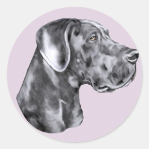 Blåblå great dane obeskurna runt klistermärke