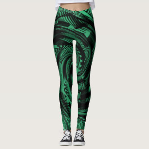 Blåblå grönt abstrakt vibrerande leggings