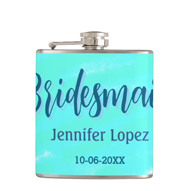 Blåblå grönt, lägg till namn-datum och stam fickplunta (Framsidan)