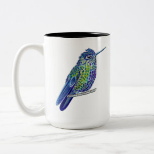 Blåblå Grönt och Lila Little Hummingbird Två-Tonad Mugg
