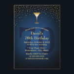 Blåblå Guld-konfetti 70:e födelsedagen Vin Party Inbjudningar<br><div class="desc">Blåblå Guld-konfetti 70:e födelsedagsinbjudan till Vin.</div>