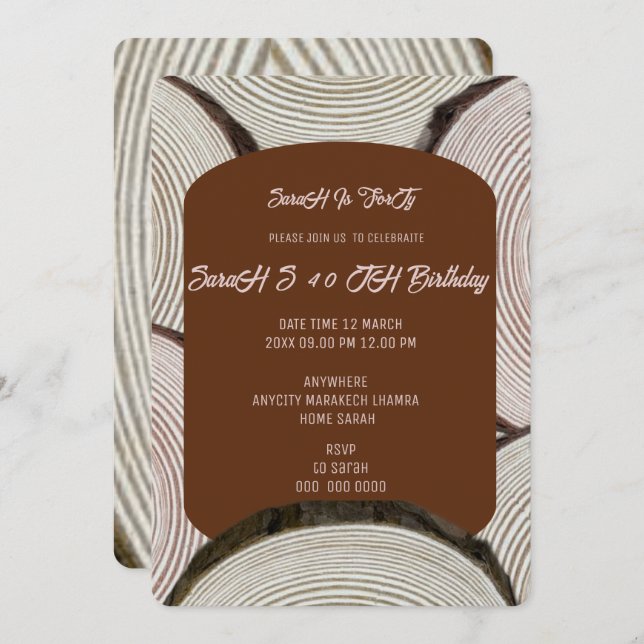 Blåblå inbjudan till träd-kolonnen linjer-bröllops (Fram/baksida)