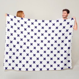 Blåblå kor syllar på vitt fleecefilt