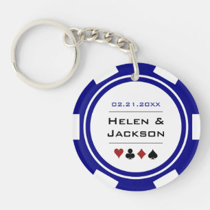 Blåblå lucky i Kärlek Poker Chip Casino Bröllop
