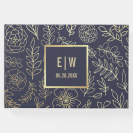 Blåblå marin | GULD BLOMMIGT BRÖLLOP Gästböcker