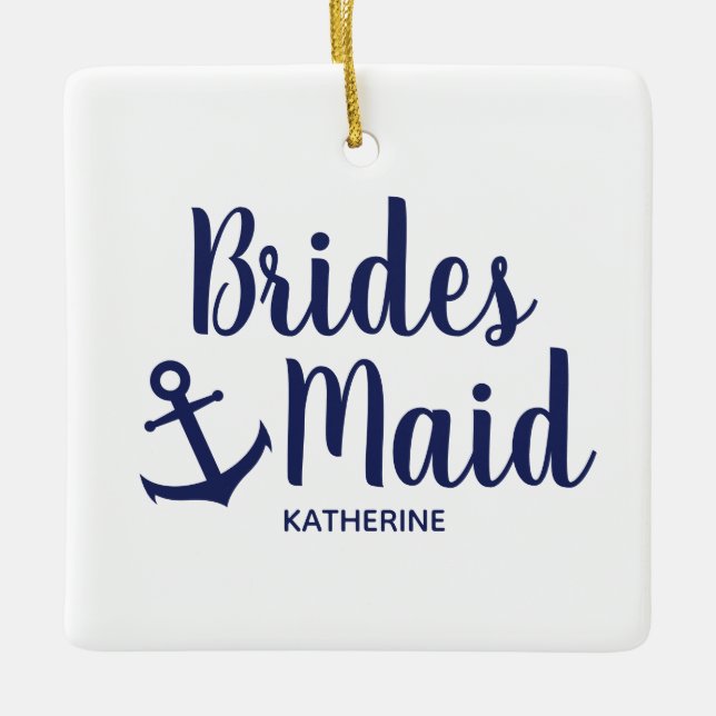 Blåblå marmelad i marinflottan med ankare julgransprydnad keramik (Framsida)