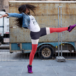 Blåblå med rött leggings