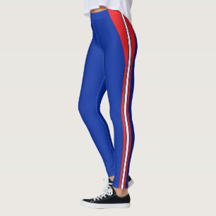 Blåblå mode, rödvit stripe leggings