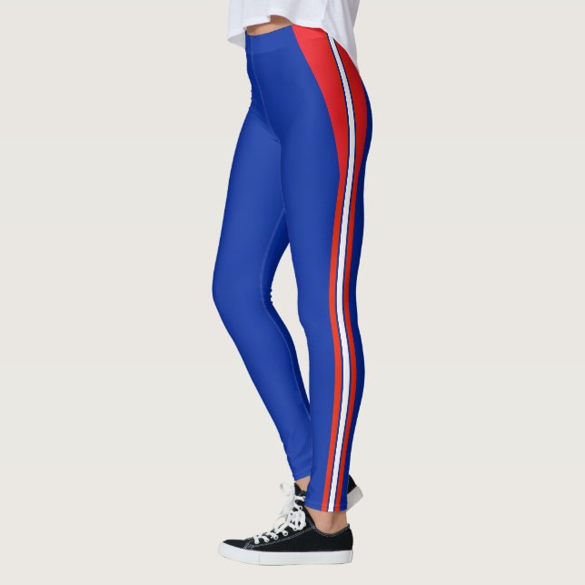 Blåblå mode, rödvit stripe leggings (Vänster)