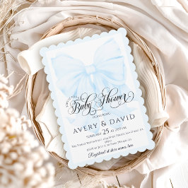 Blåblå modern Elegant, Pojke Shower Inbjudningar