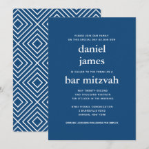 Blåblå Modern Pub Mitzvah II-inbjudan