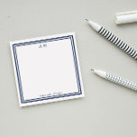 Blåblå monogrammet post-it block<br><div class="desc">Monogrammed post-it-anteckningar med marinblå ram. Lägg till initialer och namn. En vanlig elegant-design.</div>