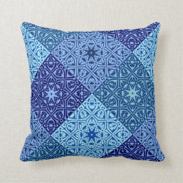 Blåblå mönster kudde