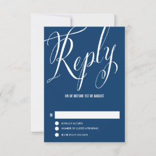 Blåblå Mr. & Mrs Elegant Script-Bröllop OSA Kort