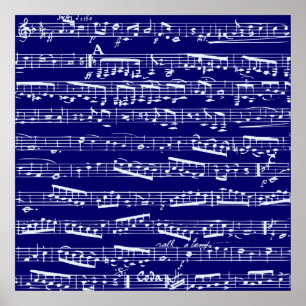 Blåblå musik noter poster