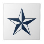 Blåblå nautisk stjärna, liten keramisk platta av a kakelplatta<br><div class="desc">En liten keramisk platta av marin blå nautisk stjärna,  liten anpassningsbar. Personliger med symboldesign. Snyggtens dekanter för nya hem. Dekorationer för anpassningsbarnas kök och badrumsvägg. Skapa ditt eget trendig-ryggsplash. Finns i små och stora storlekar. Anpassadet färg.</div>