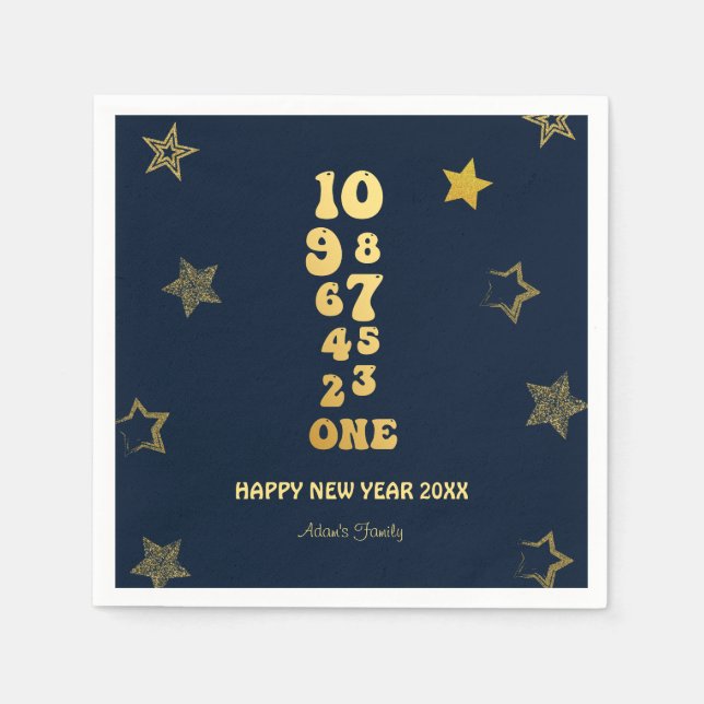 Blåblå Nyårsaftonen Party Pappersservett (Framsidan)