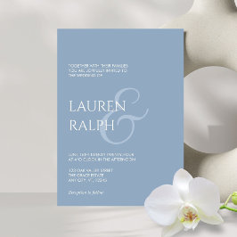 Blåblå och Cream-skript - bröllopsinbjudan Inbjudningar