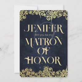 Blåblå och Guld-blommiga vinterbröllop Inbjudningar