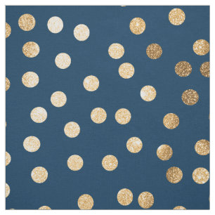 Blåblå och Guld City Dots Tyg