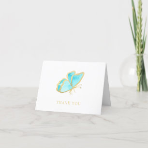 Blåblå och Guld Elegant Butterfly Tack Kort