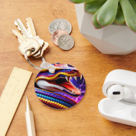 Blåblå och gult i Cobra-pulverform Nyckelring