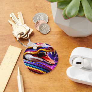 Blåblå och gult i Cobra-pulverform Nyckelring