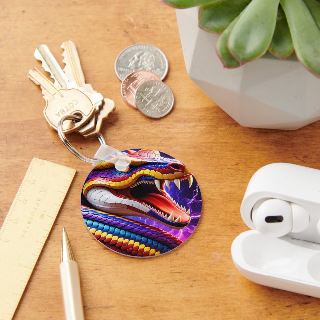 Blåblå och gult i Cobra-pulverform Nyckelring (Skrivbord)