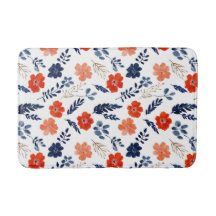 Blåblå och röda blommor, minimalistisk botanik