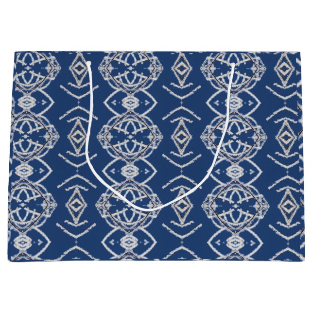 Blåblå och vit Snö-former i mönster (Framsidan)