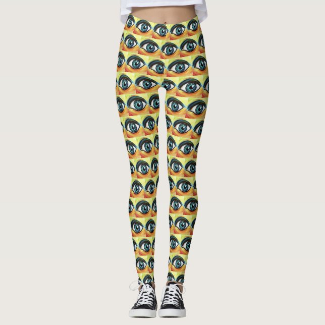 Blåblå öga art leggings (Framsida)