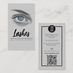 Blåblå öga Lash Eyelash Extensions makup Visitkort