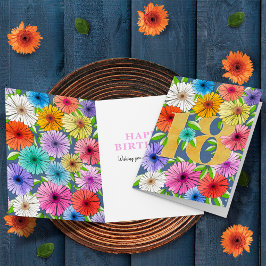 Blåblå Personlig 18:e födelsedag Blommigt Kort